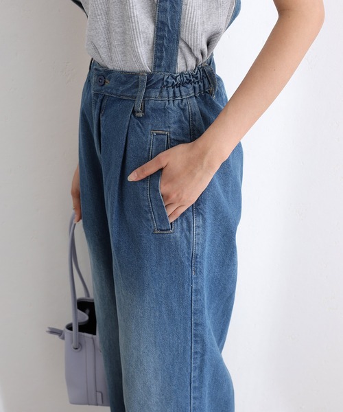 ElegChic（エレグシック）の「取り外し可能サスペンダーデニムワイドパンツ（サロペット/オーバーオール・レディース・ネイビー/ブルー/ネイビー系・M/L/XL/3L/4L）」の15枚目の写真