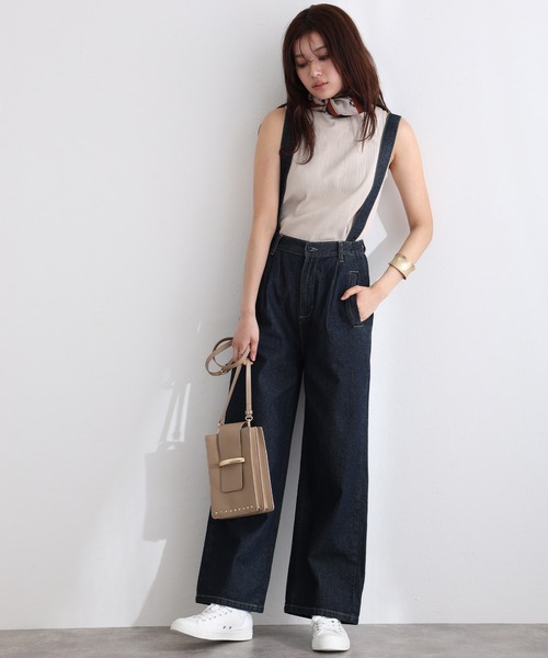 ElegChic（エレグシック）の「取り外し可能サスペンダーデニムワイドパンツ（サロペット/オーバーオール・レディース・ネイビー/ブルー/ネイビー系・M/L/XL/3L/4L）」の11枚目の写真