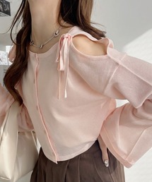 Ada.（エイダ）の「ショルダーリボン&スリット シアー カーディガン（カーディガン/ボレロ）」