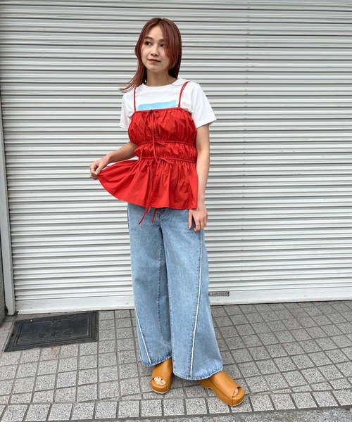 KBF(ケイビーエフ)の「ギャザーリボンビスチェ(ベスト・レディース・レッド系その他/アイボリー/ブラック・ONE)」の20枚目の写真