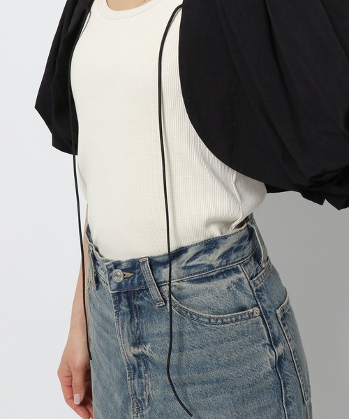 LOWRYS FARM（ローリーズファーム）の「ＰＵＴＯＮボレロ　108011（カーディガン/ボレロ・レディース・アイボリー/ブラック・FREE）」の19枚目の写真