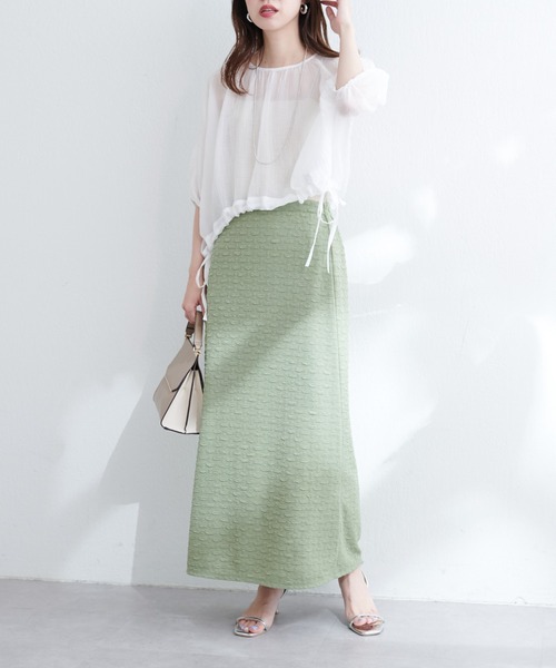 natural couture(ナチュラルクチュール)の「【WEB限定】シアードロストTOPS+キャミワンピースSET(ワンピース・レディース・グレイッシュベージュ/アイボリー/ブルー/ピンク・FREE)」の11枚目の写真