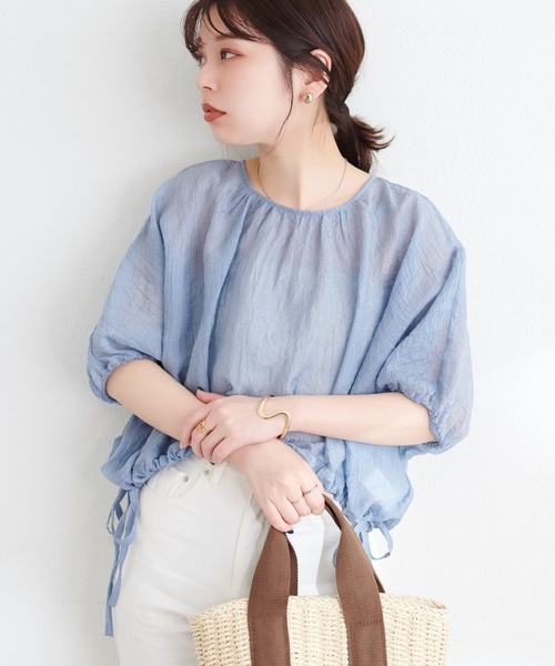 natural couture(ナチュラルクチュール)の「【WEB限定】シアードロストTOPS+キャミワンピースSET(ワンピース・レディース・グレイッシュベージュ/アイボリー/ブルー/ピンク・FREE)」の22枚目の写真