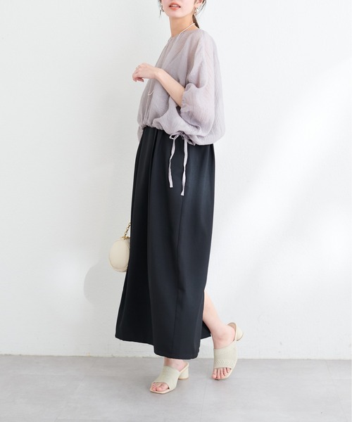 natural couture(ナチュラルクチュール)の「【WEB限定】シアードロストTOPS+キャミワンピースSET(ワンピース・レディース・グレイッシュベージュ/アイボリー/ブルー/ピンク・FREE)」の13枚目の写真