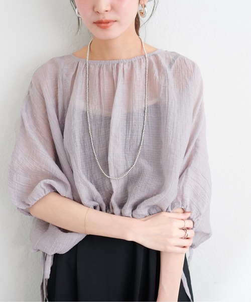 natural couture(ナチュラルクチュール)の「【WEB限定】シアードロストTOPS+キャミワンピースSET(ワンピース・レディース・グレイッシュベージュ/アイボリー/ブルー/ピンク・FREE)」の15枚目の写真
