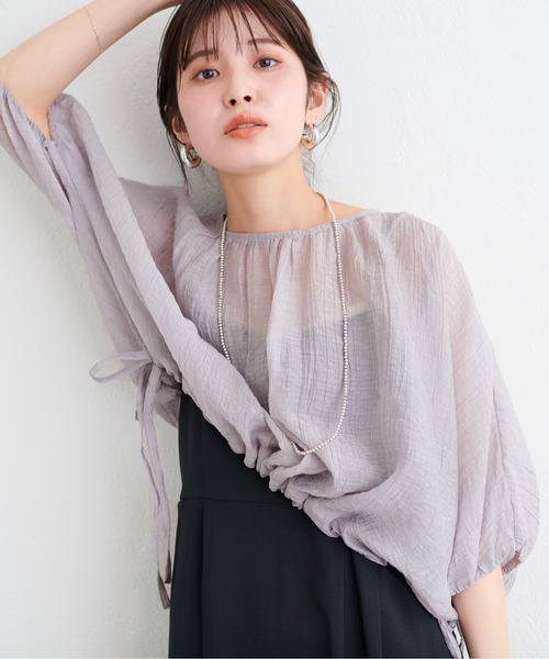 natural couture(ナチュラルクチュール)の「【WEB限定】シアードロストTOPS+キャミワンピースSET(ワンピース・レディース・グレイッシュベージュ/アイボリー/ブルー/ピンク・FREE)」の16枚目の写真