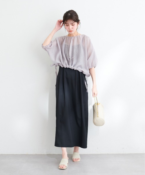 natural couture(ナチュラルクチュール)の「【WEB限定】シアードロストTOPS+キャミワンピースSET(ワンピース・レディース・グレイッシュベージュ/アイボリー/ブルー/ピンク・FREE)」の14枚目の写真