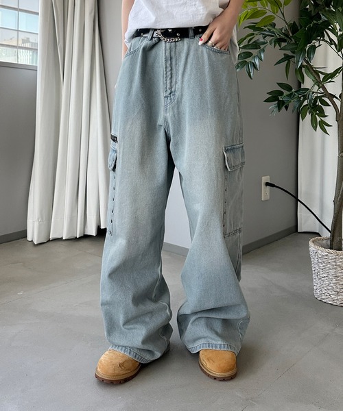 sedacle（セダクル）の「スタッズカーゴデニム（デニムパンツ・メンズ・ブラック/ブルー/インディゴブルー/ダークインディゴブルー・SMALL/MEDIUM/LARGE）」の21枚目の写真
