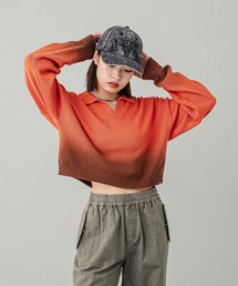 X-girl | DIP DYE CROPED KNIT TOP(ニット/セーター)