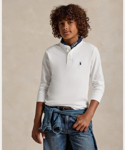 POLO RALPH LAUREN CHILDRENSWEAR（ポロ ラルフ ローレン チルドレンズウェア）の「コットン ジャージー ヘンリー シャツ（Tシャツ/カットソー・キッズ・ホワイト・L/M/S/XL）」の8枚目の写真