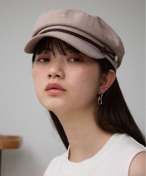 AZUL by moussy(アズールバイマウジー)の「ブレイディッドロープキャスケット(キャップ・レディース・ベージュ/ブラック・FREE)」の2枚目の写真