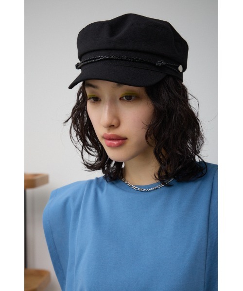 AZUL by moussy(アズールバイマウジー)の「ブレイディッドロープキャスケット(キャップ・レディース・ベージュ/ブラック・FREE)」の9枚目の写真