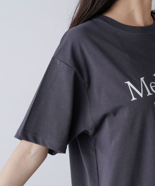 NANO universe(ナノユニバース)の「レタードグラフィックTシャツ(Tシャツ/カットソー・レディース・ベージュ/チャコール/ホワイト・FREE)」の15枚目の写真
