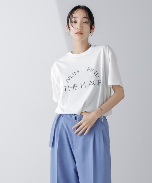 NANO universe(ナノユニバース)の「レタードグラフィックTシャツ(Tシャツ/カットソー・レディース・ベージュ/チャコール/ホワイト・FREE)」の5枚目の写真