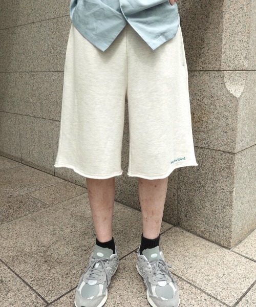 CAMPHOR WOOD（カンファーウッド）の「roll neck wide baggy sweat half pants / ロールネックスウェットワイドバギーハーフパンツ（スウェットパンツ・メンズ・オートミール/杢グレー・SMALL/MEDIUM/LARGE）」の15枚目の写真