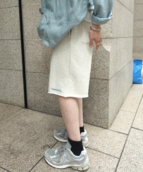 CAMPHOR WOOD（カンファーウッド）の「roll neck wide baggy sweat half pants / ロールネックスウェットワイドバギーハーフパンツ（スウェットパンツ・メンズ・オートミール/杢グレー・SMALL/MEDIUM/LARGE）」の17枚目の写真