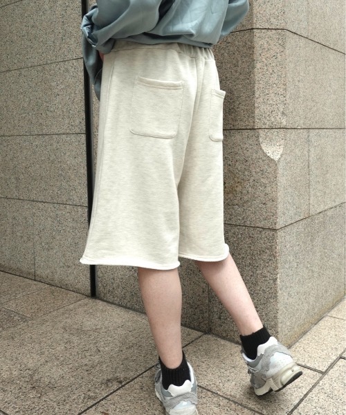 CAMPHOR WOOD（カンファーウッド）の「roll neck wide baggy sweat half pants / ロールネックスウェットワイドバギーハーフパンツ（スウェットパンツ・メンズ・オートミール/杢グレー・SMALL/MEDIUM/LARGE）」の19枚目の写真