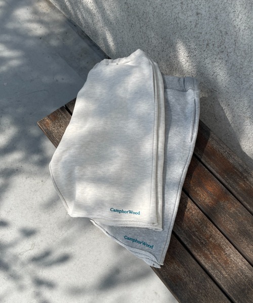 CAMPHOR WOOD（カンファーウッド）の「roll neck wide baggy sweat half pants / ロールネックスウェットワイドバギーハーフパンツ（スウェットパンツ・メンズ・オートミール/杢グレー・SMALL/MEDIUM/LARGE）」の3枚目の写真