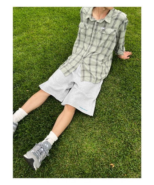 CAMPHOR WOOD（カンファーウッド）の「roll neck wide baggy sweat half pants / ロールネックスウェットワイドバギーハーフパンツ（スウェットパンツ・メンズ・オートミール/杢グレー・SMALL/MEDIUM/LARGE）」の5枚目の写真
