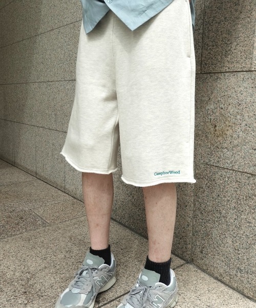 CAMPHOR WOOD（カンファーウッド）の「roll neck wide baggy sweat half pants / ロールネックスウェットワイドバギーハーフパンツ（スウェットパンツ・メンズ・オートミール/杢グレー・SMALL/MEDIUM/LARGE）」の16枚目の写真