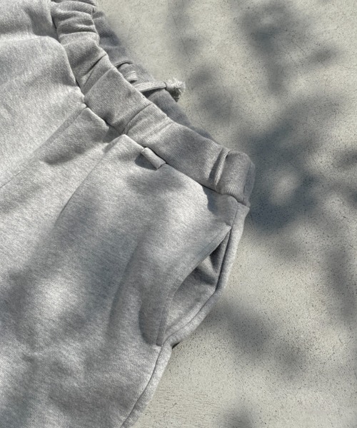 CAMPHOR WOOD（カンファーウッド）の「roll neck wide baggy sweat half pants / ロールネックスウェットワイドバギーハーフパンツ（スウェットパンツ・メンズ・オートミール/杢グレー・SMALL/MEDIUM/LARGE）」の10枚目の写真