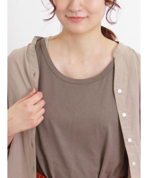 Samansa Mos2（サマンサ モスモス）の「【USAコットン】ノースリーブ（タンクトップ・レディース・ブラック/オフホワイト/モカ/パープル/マスタード/グリーン・F）」の3枚目の写真