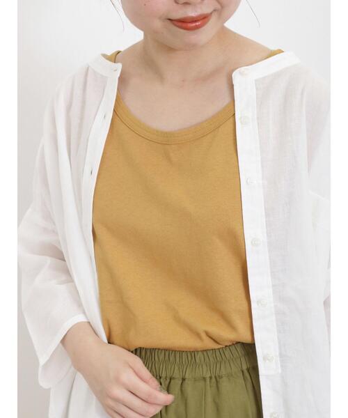 Samansa Mos2（サマンサ モスモス）の「【USAコットン】ノースリーブ（タンクトップ・レディース・ブラック/オフホワイト/モカ/パープル/マスタード/グリーン・F）」の8枚目の写真