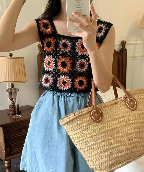 花柄コットンビスチェ ノースリーブ 楽天市場】ビスチェ（柄刺繍）（トップス｜レディースファッション）の通販