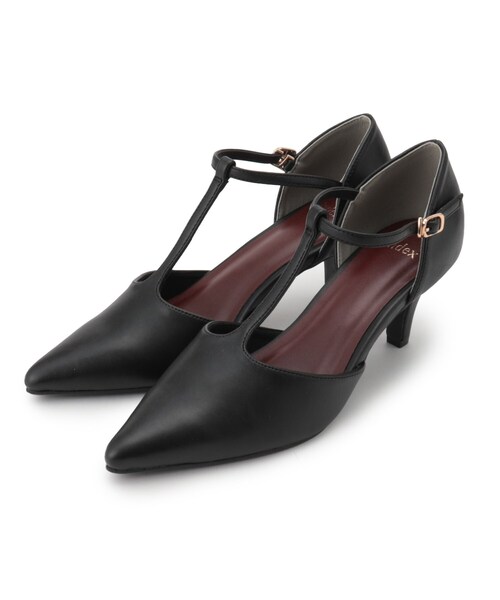 index（インデックス）の「Tストラップパンプス（パンプス・レディース・ブラック/グリーン系/ライトベージュ・02/03）」の2枚目の写真