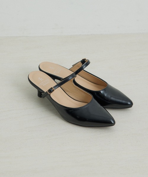 ROPE' PICNIC（ロペピクニック）の「グリッター&グロススムースミュール（パンプス・レディース・シルバー/ブラック・23.5cm/24.5cm）」の2枚目の写真