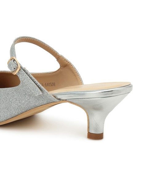 ROPE' PICNIC（ロペピクニック）の「グリッター&グロススムースミュール（パンプス・レディース・シルバー/ブラック・23.5cm/24.5cm）」の9枚目の写真