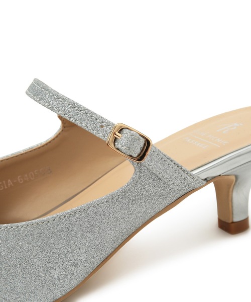 ROPE' PICNIC（ロペピクニック）の「グリッター&グロススムースミュール（パンプス・レディース・シルバー/ブラック・23.5cm/24.5cm）」の10枚目の写真