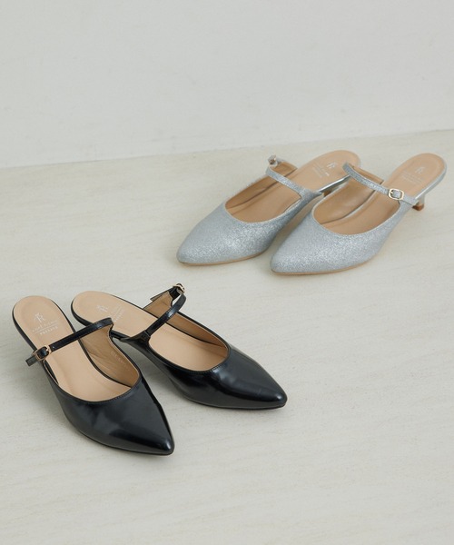 ROPE' PICNIC（ロペピクニック）の「グリッター&グロススムースミュール（パンプス・レディース・シルバー/ブラック・23.5cm/24.5cm）」の15枚目の写真