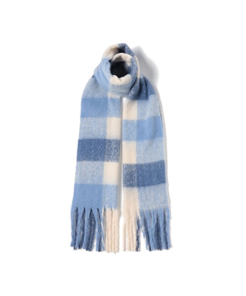 B:MING by BEAMS（ビーミングバイビームス）の「MIX チェック マフラー（マフラー・レディース・ブルー/パープル/イエロー・ONE SIZE）」の8枚目の写真