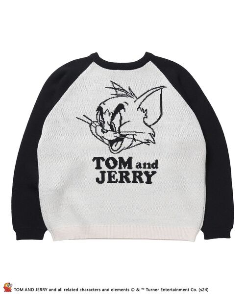 【セール】【SEQUENZ（シークエンズ）】TJ CAN'T CHOOSE RAGLAN KNIT / ニット クルーネック ラグラン 配色 ジャガード トム & ジェリー（ニット/セーター）｜TOM&JERRY（トムアンドジェリー）