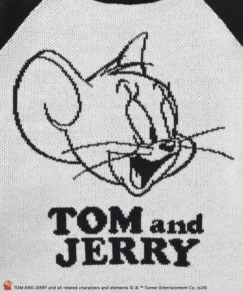 【セール】【SEQUENZ（シークエンズ）】TJ CAN'T CHOOSE RAGLAN KNIT / ニット クルーネック ラグラン 配色 ジャガード トム & ジェリー（ニット/セーター）｜TOM&JERRY（トムアンドジェリー）