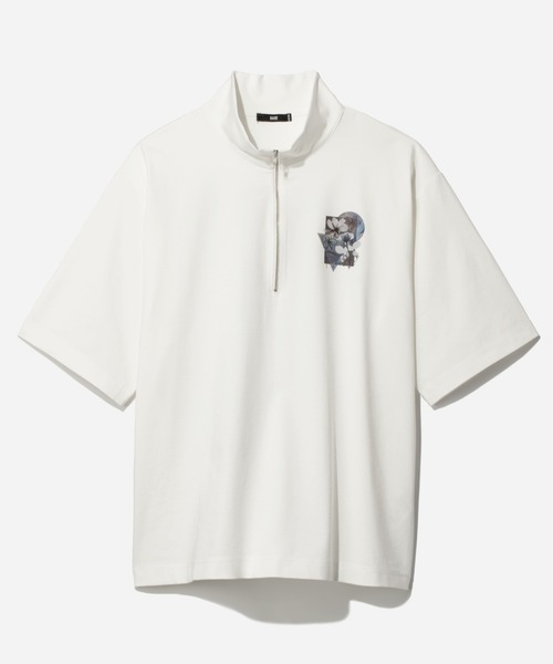 HARE（ハレ）の「バックプリントハーフZIPカットソー(HARE)（Tシャツ/カットソー・メンズ・グレー/ブラック/ホワイト・SMALL/MEDIUM）」の2枚目の写真