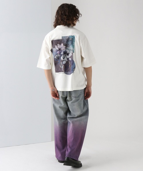HARE（ハレ）の「バックプリントハーフZIPカットソー(HARE)（Tシャツ/カットソー・メンズ・グレー/ブラック/ホワイト・SMALL/MEDIUM）」の10枚目の写真
