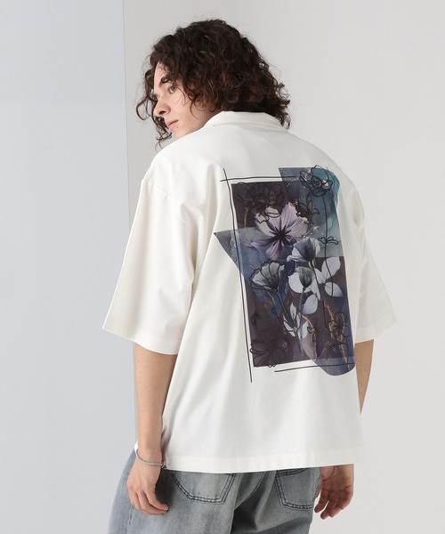 HARE（ハレ）の「バックプリントハーフZIPカットソー(HARE)（Tシャツ/カットソー・メンズ・グレー/ブラック/ホワイト・SMALL/MEDIUM）」の9枚目の写真