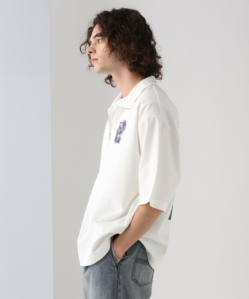 HARE（ハレ）の「バックプリントハーフZIPカットソー(HARE)（Tシャツ/カットソー・メンズ・グレー/ブラック/ホワイト・SMALL/MEDIUM）」の8枚目の写真