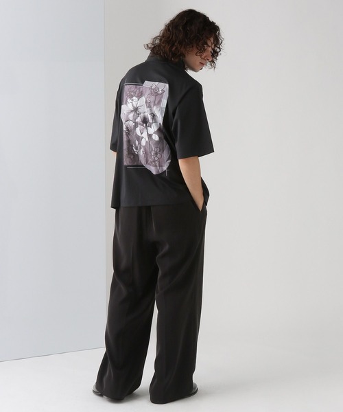 HARE（ハレ）の「バックプリントハーフZIPカットソー(HARE)（Tシャツ/カットソー・メンズ・グレー/ブラック/ホワイト・SMALL/MEDIUM）」の6枚目の写真