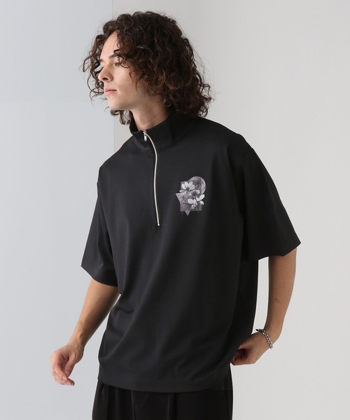 HARE（ハレ）の「バックプリントハーフZIPカットソー(HARE)（Tシャツ/カットソー・メンズ・グレー/ブラック/ホワイト・SMALL/MEDIUM）」の5枚目の写真