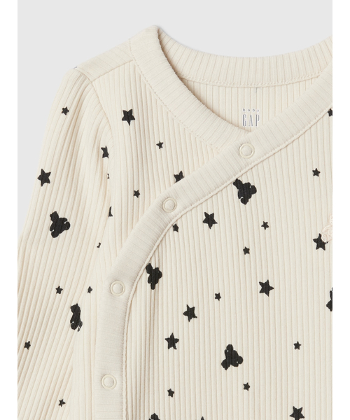 GAP(ギャップ)の「クロスオーバー リブ ボディスーツ (ベビー)(ロンパース・キッズ・ブラック×ホワイト/ベージュ・80cm/70cm/50cm/60cm)」の6枚目の写真