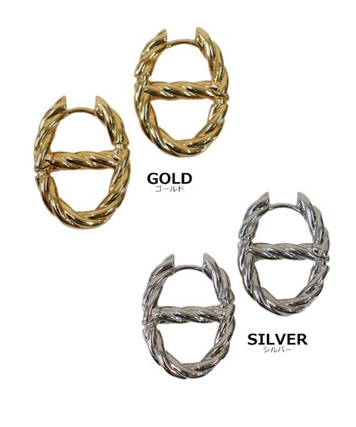 at.（アット）の「【at.】みーちゃん ツイストアンカーピアス（ピアス（両耳用）・レディース・ゴールド/シルバー・FREE）」の11枚目の写真