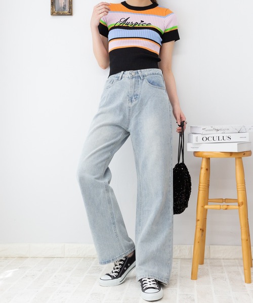 pumpkin port(パンプキンポート)の「デニムワイドパンツ(デニムパンツ・レディース・ブルー/ライトブルー・S/M/L)」の22枚目の写真