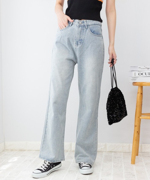 pumpkin port(パンプキンポート)の「デニムワイドパンツ(デニムパンツ・レディース・ブルー/ライトブルー・S/M/L)」の21枚目の写真
