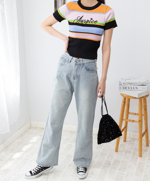 pumpkin port(パンプキンポート)の「デニムワイドパンツ(デニムパンツ・レディース・ブルー/ライトブルー・S/M/L)」の20枚目の写真