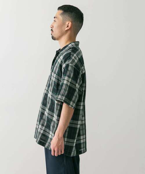 URBAN RESEARCH DOORS（アーバンリサーチドアーズ）の「カラミ織チェックシャツ（シャツ/ブラウス・メンズ・グリーン系その他/ブラック系その他・MEDIUM/LARGE）」の15枚目の写真