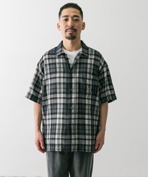 URBAN RESEARCH DOORS（アーバンリサーチドアーズ）の「カラミ織チェックシャツ（シャツ/ブラウス・メンズ・グリーン系その他/ブラック系その他・MEDIUM/LARGE）」の17枚目の写真