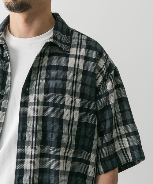 URBAN RESEARCH DOORS（アーバンリサーチドアーズ）の「カラミ織チェックシャツ（シャツ/ブラウス・メンズ・グリーン系その他/ブラック系その他・MEDIUM/LARGE）」の21枚目の写真